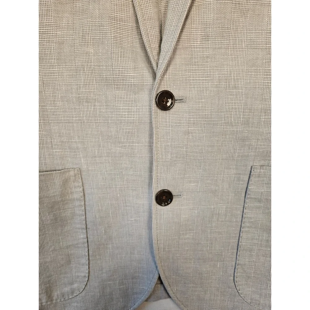 J.Crew Ludlow Slim Fit Linen Cotton Blazer Grey White K8601 Sport Coat Mens 42R
